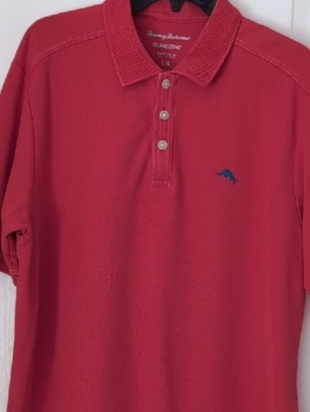 Tommy Bahama Islandzone Supima Cotton Polo Shirt. Size Large. Dark Coral